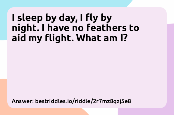 I sleep by day, I fly by night. I have...