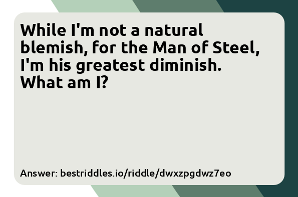 While I'm not a natural blemish, for the...